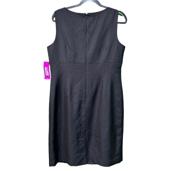 NWT‎ 9&Co. Women's Sleeveless Drop Waist Sheath Dress Black Size 14 - Picture 2 of 5